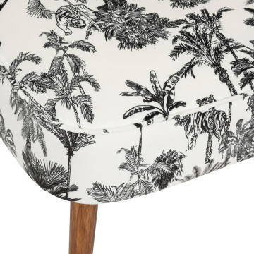 Fauteuil bas palmiers noir et blanc Chiara Atmosphera - Le Dépôt Bailleul