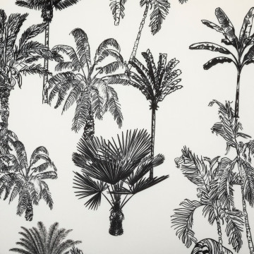 Fauteuil bas palmiers noir et blanc Chiara Atmosphera - Le Dépôt Bailleul