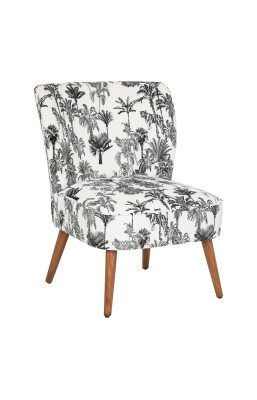 Fauteuil bas palmiers noir...