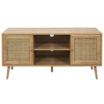 Meuble TV 2 portes rotin 2 niches Bali - Le Dépôt Bailleul