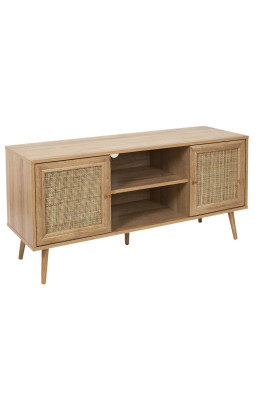 Meuble TV 2 portes rotin 2...