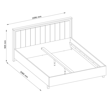 Lit double 160x200cm avec tête de lit velours Nantes - Le Dépôt Bailleul