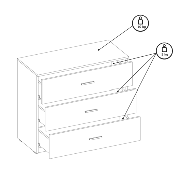Commode 3 tiroirs Nantes noir et bois - Le Dépôt Bailleul