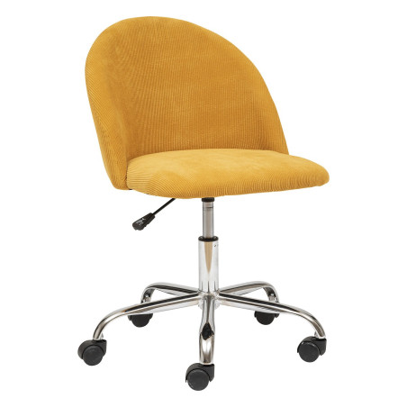 Chaise de bureau velours jaune Geos Atmosphera