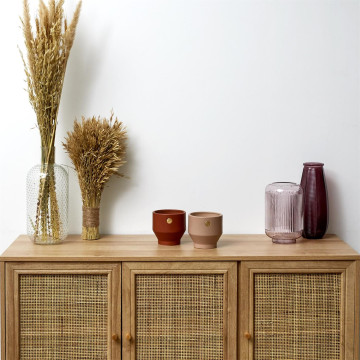 Buffet 3 portes rotin et bois 115 cm Bali - Le Dépôt Bailleul