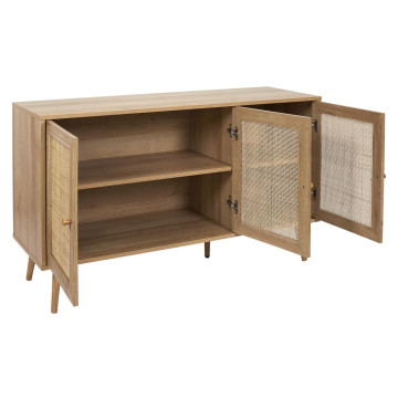 Buffet 3 portes rotin et bois 115 cm Bali - Le Dépôt Bailleul