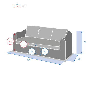 Canapé 3 places Moorea Savana Hespéride - Le Dépôt Bailleul
