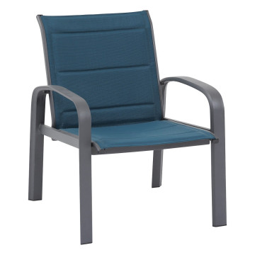 Salon de jardin duo Elyn bleu canard/graphite Hespéride - Le Dépôt Bailleul