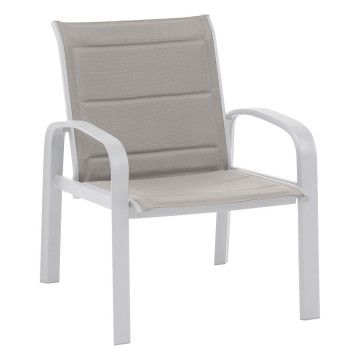 Salon de jardin duo Elyn noisette/blanc Hespéride - Le Dépôt Bailleul