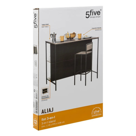 Ilot de cuisine métal et bois Aliaj 5five - Le Dépôt Bailleul