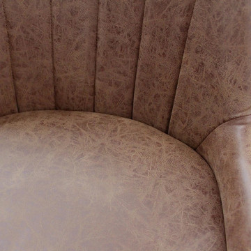 Tabouret de bar simili Portland marron pieds métal - Le Dépôt Bailleul