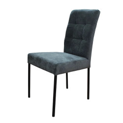 Chaise Nanda tissu gris foncé pieds métal noir - Le Dépôt Bailleul