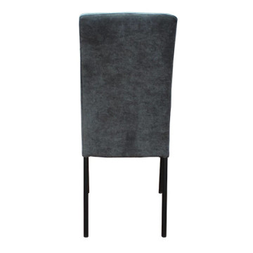 Chaise Nanda tissu gris foncé pieds métal noir - Le Dépôt Bailleul