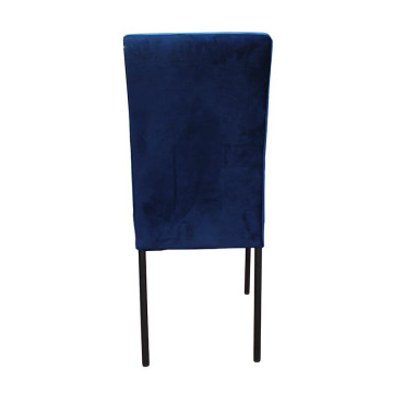 Chaise Nanda velours bleu pieds métal noir - Le Dépôt Bailleul