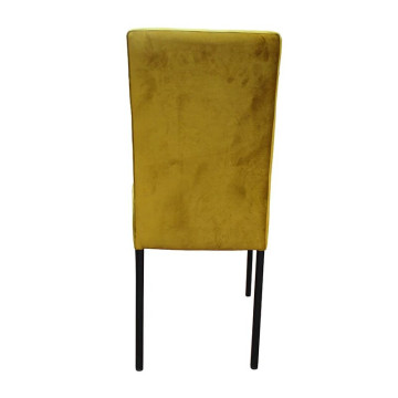 Chaise Nanda velours jaune pieds métal noir - Le Dépôt Bailleul