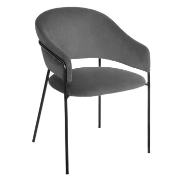 Fauteuil velours gris Siron Atmosphera - Le Dépôt Bailleul
