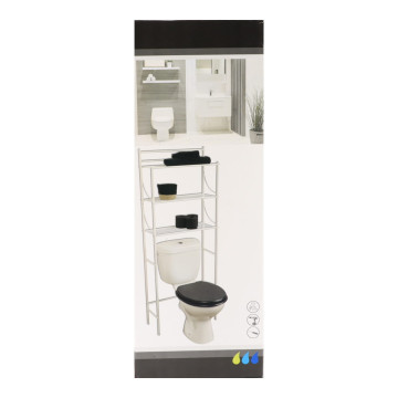 Meuble dessus WC 3 tablettes métal blanc - Le Dépôt Bailleul