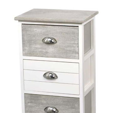 Chiffonnier bois 4 tiroirs bicolores