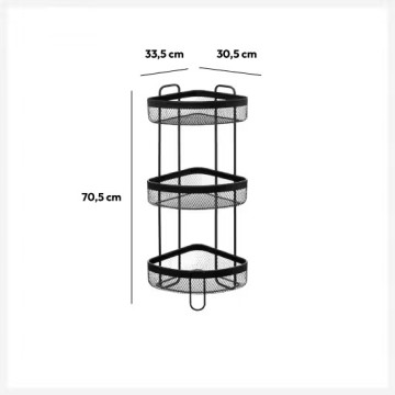 Etagère d'angle 3 niveaux métal noir Mayaj 5five- Le Dépôt Bailleul