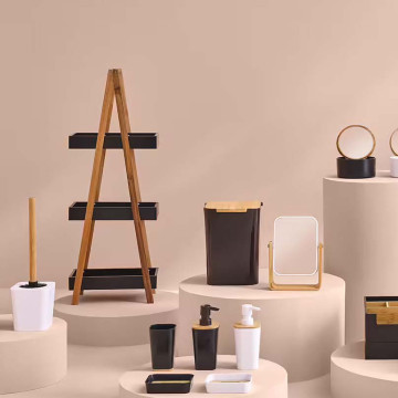 Rangement 3 niveaux salle bain Léa noir - Le Dépôt Bailleul