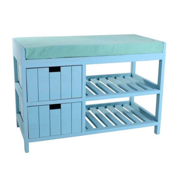 Banc enfant bois Seuni 2 tiroirs bleu Atmosphera - Le dépôt bailleul