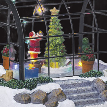 Village de Noël Serre du Père-Noël lumineux animé - Le Dépôt Bailleul