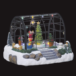 Village de Noël Serre du Père-Noël lumineux animé - Le Dépôt Bailleul