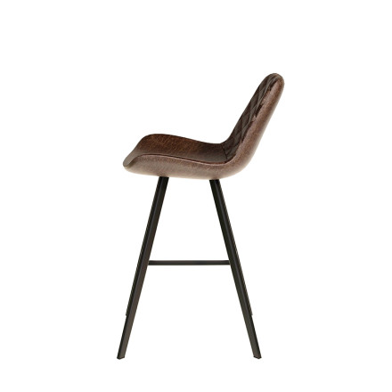 Tabouret de bar bas Alicante PU brun foncé - Le Dépôt Bailleul