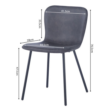 Chaise Susan PU gris foncé pieds métal - Le Dépôt Bailleul