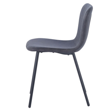 Chaise Susan PU gris foncé pieds métal - Le Dépôt Bailleul