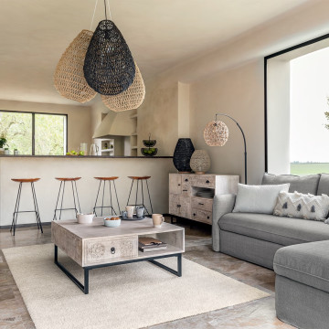 Lampadaire arc Raahé naturel H180 Atmosphera - Le Dépôt Bailleul