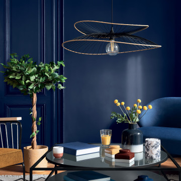 Suspension métal et rotin Alara D69 Atmosphera - Le Dépôt Bailleul