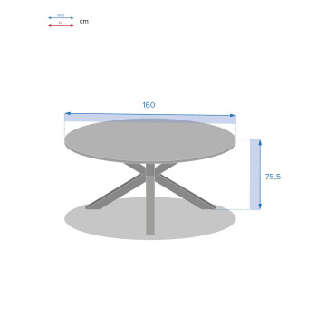 Table extérieure ronde 8p blanche Oriengo Hespéride - Le Dépôt Bailleul