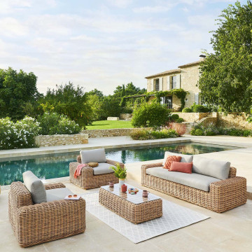 Fauteuil de salon de jardin Savinia coloris Tahini Hespéride - Le Dépôt Bailleul