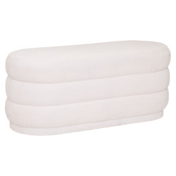 Pouf bouclette blanc Sinan grand modèle Atmosphera - Le Dépôt Bailleul