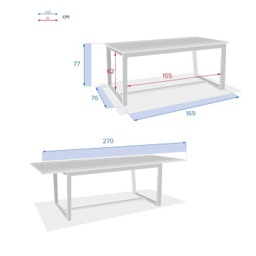 Table extérieure en bois extensible 10 places Rioni Hespéride - Le Dépôt Bailleul