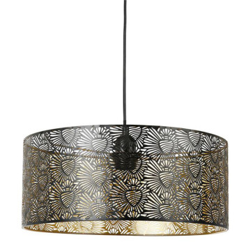 Suspension métal ajouré Corazon dorée et noire Ostaria - Le Dépôt Bailleul