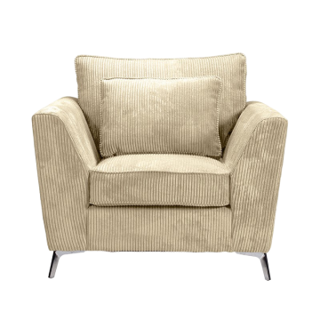 Fauteuil Isla velours côtelé beige - Le Dépôt Bailleul