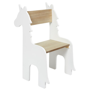 Chaise enfant Licorne blanche et bois - Le Dépôt Bailleul