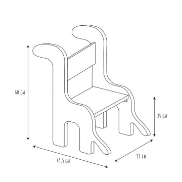 Chaise enfant Dino grise et bois - Le Dépôt Bailleul