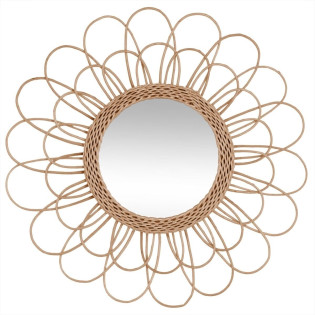 Miroir rotin fleur D56...