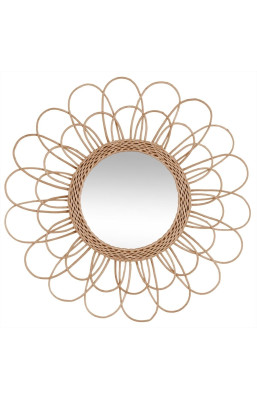 Miroir rotin fleur D56...
