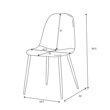 Chaise velours gris pieds métal Anya - Le Dépôt Bailleul