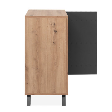 Buffet 2 portes coloris chêne/anthracite Medan - Le Dépôt Bailleul