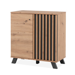 Buffet 2 portes coloris chêne/anthracite Medan - Le Dépôt Bailleul