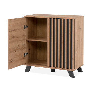 Buffet 2 portes coloris chêne/anthracite Medan - Le Dépôt Bailleul