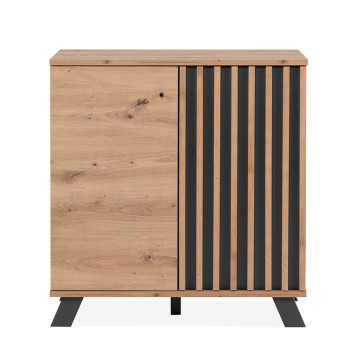 Buffet 2 portes coloris chêne/anthracite Medan - Le Dépôt Bailleul