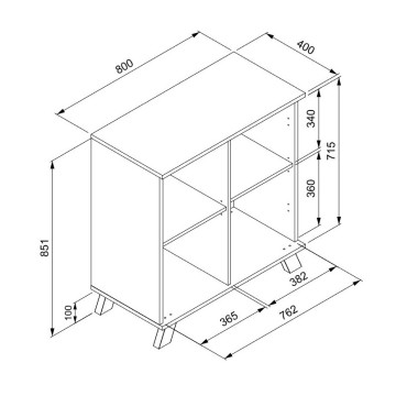 Buffet 2 portes coloris chêne/anthracite Medan - Le Dépôt Bailleul