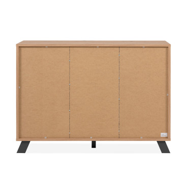 Buffet 2 portes 4 tiroirs coloris chêne/anthracite Medan - Le Dépôt Bailleul