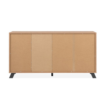 Buffet 3 portes 4 tiroirs coloris chêne/anthracite Medan - Le Dépôt Bailleul